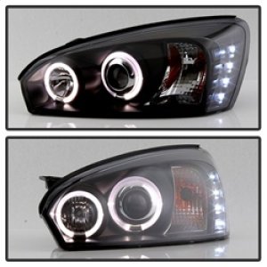 Chevrolet Malibu Headlights - SPYDER - Projector + LED Halo - Black - `04-`07