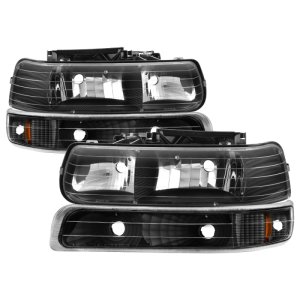 Chevrolet Tahoe Headlights + Bumper Lights - Front - SPYDER - xTune Amber Crystal - Black - `00-`06 Chevrolet Tahoe Headlights + Bumper Lights - Front - SPYDER - xTune Amber Crystal - Black - `00-`06