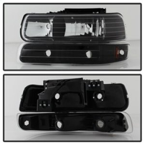 Chevrolet Tahoe Headlights + Bumper Lights - Front - SPYDER - xTune Amber Crystal - Black - `00-`06 Chevrolet Tahoe Headlights + Bumper Lights - Front - SPYDER - xTune Amber Crystal - Black - `00-`06