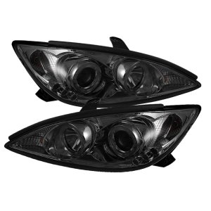 Toyota Camry Headlight Set - SPYDER - LED Halo; Projector - Smoke - `02-`06