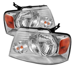 Ford F-150 Headlights - Front - SPYDER - xTune Crystal - Chrome/Amber - `04-`08