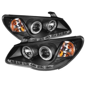 Hyundai Elantra Headlights - SPYDER - Projector LED Halo DRL - Black - `07-`10