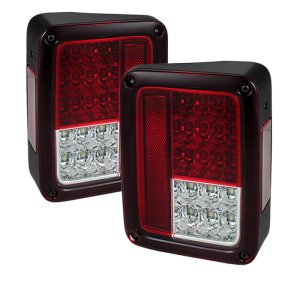 Jeep Wrangler LED Tail Lights - SPYDER - Red Clear - `07-`15 Jeep Wrangler LED Tail Lights - SPYDER - Red Clear - `07-`15