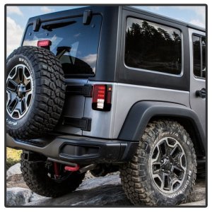 Jeep Wrangler LED Tail Lights - SPYDER - Red Clear - `07-`15 Jeep Wrangler LED Tail Lights - SPYDER - Red Clear - `07-`15