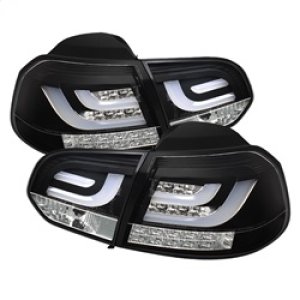 Volkswagen Golf LED Tail Lights - SPYDER - G2 Type with Light Bar - Black - `10-`13