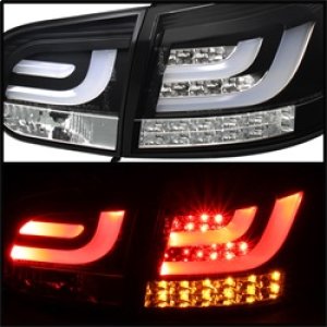Volkswagen GTI LED Tail Lights - SPYDER - G2 Type with Light Bar - Black - `10-`13