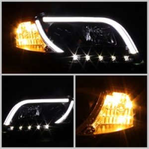 Audi A4 Headlights - SPYDER - Light Tube DRL - Black - `06-`08