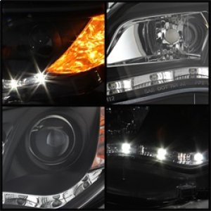 Toyota Camry Headlights - SPYDER - Projector, DRL - Black - `12-`14