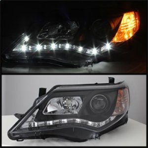 Toyota Camry Headlights - SPYDER - Projector, DRL - Black - `12-`14