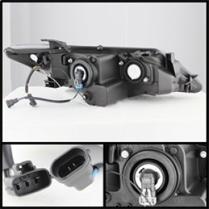 Toyota Camry Headlights - SPYDER - Projector, DRL - Black - `12-`14