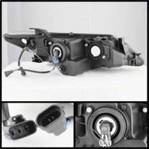 Toyota Camry Headlights - SPYDER - Projector, DRL - Black - `12-`14
