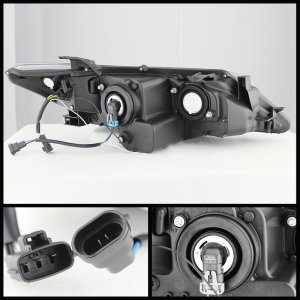 Toyota Camry Headlights - SPYDER - Projector, DRL - Black - `12-`14