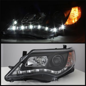 Toyota Camry Headlights - SPYDER - Projector, DRL - Black - `12-`14