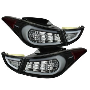 Hyundai Elantra LED Tail Lights - SPYDER - Light Bar - Black - `11-`13