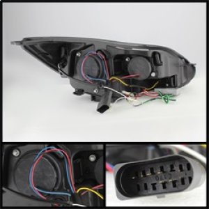 Ford Focus Headlights - SPYDER - Projector, DRL - Black - `12-`14