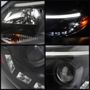 Ford Focus Headlights - SPYDER - Projector, DRL - Black - `12-`14