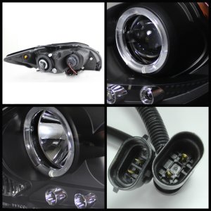Scion TC Headlights - SPYDER - LED Halo Projector - Black - `08-`10