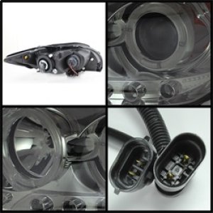 Scion TC Headlights - SPYDER - Projector LED Halo - Smoke - `08-`10