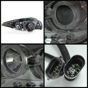 Scion TC Headlights - SPYDER - Projector LED Halo - Smoke - `08-`10