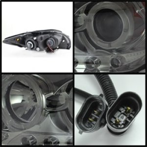Scion TC Headlights - SPYDER - Projector LED Halo - Smoke - `08-`10