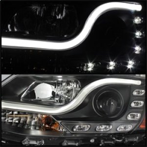 Volkswagen Jetta Headlights - SPYDER - DRL LED Projector Halogen - Black - `11-`14