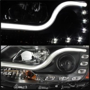 Volkswagen Jetta Headlights - SPYDER - DRL LED Projector Halogen - Black - `11-`14