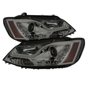 Volkswagen Jetta Headlights - SPYDER - Projector, DRL, Light Tube - Smoke - `11-`14
