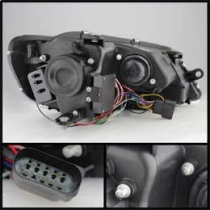 Volkswagen Jetta Headlights - SPYDER - Projector, DRL, Light Tube - Smoke - `11-`14