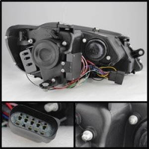 Volkswagen Jetta Headlights - SPYDER - Projector, DRL, Light Tube - Smoke - `11-`14