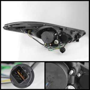 Hyundai Elantra Headlights - SPYDER - Projector, LED Halo, DRL - Black - `11-`13