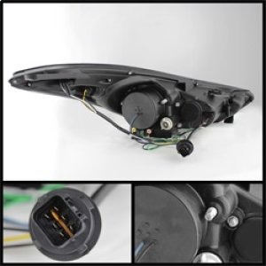 Hyundai Elantra Headlights - SPYDER - Projector, LED Halo, DRL - Black - `11-`13