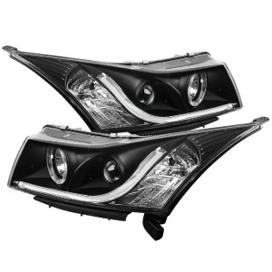 Chevrolet Cruze Headlights - SPYDER - Projector Light Tube DRL - Black - `11-`14
