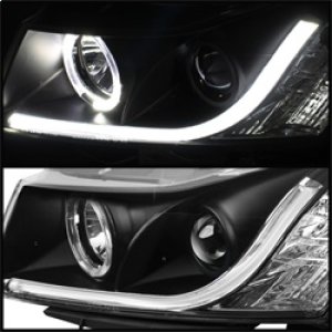 Chevrolet Cruze Headlights - SPYDER - Projector Light Tube DRL - Black - `11-`14