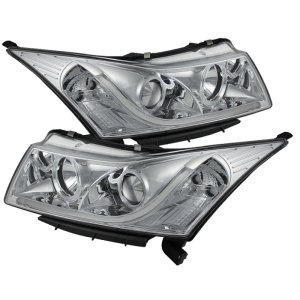 Chevrolet Cruze Headlights - SPYDER - DRL Projector Light Tube - Chrome - `11-`14