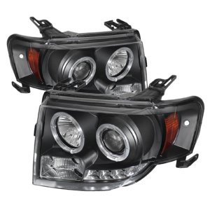 Ford Escape Headlights - SPYDER - DRL Projector - Black - `08-`12