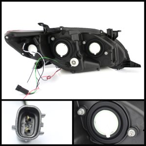 Toyota Corolla Projector Headlights - SPYDER - DRL LED, Halogen Model - Black - `11-`13