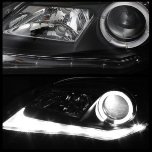 Toyota Corolla Projector Headlights - SPYDER - DRL LED, Halogen Model - Black - `11-`13