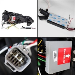 Scion FRS Headlight Set - SPYDER - CCFL Halo DRL LED Projector - Black - `12-`14