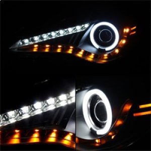 Scion FRS Headlight Set - SPYDER - CCFL Halo DRL LED Projector - Black - `12-`14