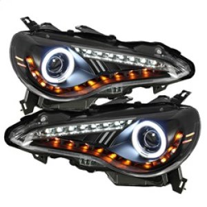 Scion FRS Headlight Set - SPYDER - CCFL Halo DRL LED Projector - Black - `12-`14