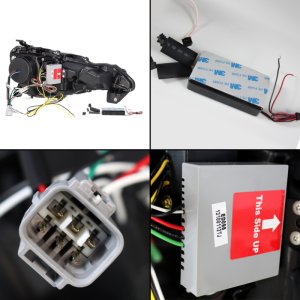 Scion FRS Headlight Set - SPYDER - CCFL Halo DRL LED Projector - Black - `12-`14