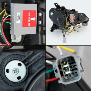 Scion FRS Headlights - SPYDER - Projector DRL LED - Black - `12-`14