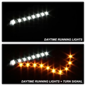 Scion FRS Headlights - SPYDER - Projector DRL LED - Black - `12-`14