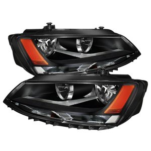Volkswagen Jetta Headlights - SPYDER - xTune Amber Crystal - Black - `11-`14