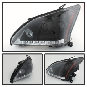 Lexus RX330 Headlights - SPYDER - DRL LED Projector - Black - `04-`06