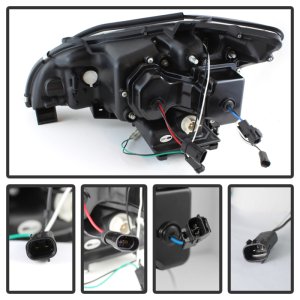 Lexus RX330 Headlights - SPYDER - DRL LED Projector - Black - `04-`06