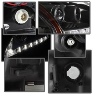 Lexus RX330 Headlights - SPYDER - DRL LED Projector - Black - `04-`06