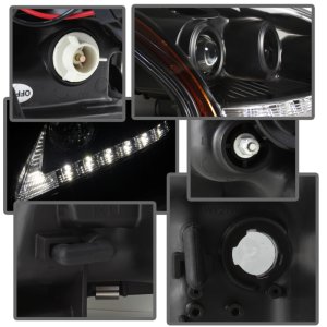 Lexus RX330 Headlights - SPYDER - DRL LED Projector - Black - `04-`06