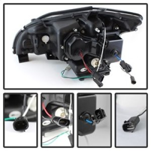 Lexus RX330 Headlights - SPYDER - DRL LED Projector - Black - `04-`06