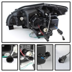 Lexus RX330 Headlights - SPYDER - DRL LED Projector - Black - `04-`06